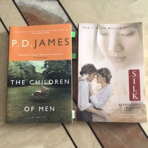 2 books - “Silk” by Alessandro Baricco & “The Children of Men” by P.D. James